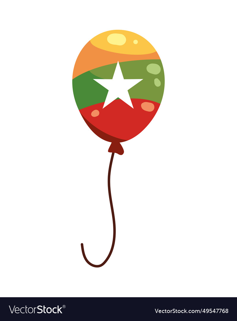 Myanmar independence day flag balloon