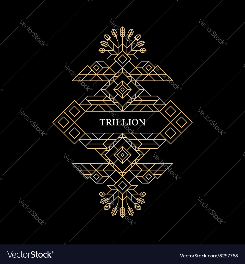 Retro frame with place for text line art design