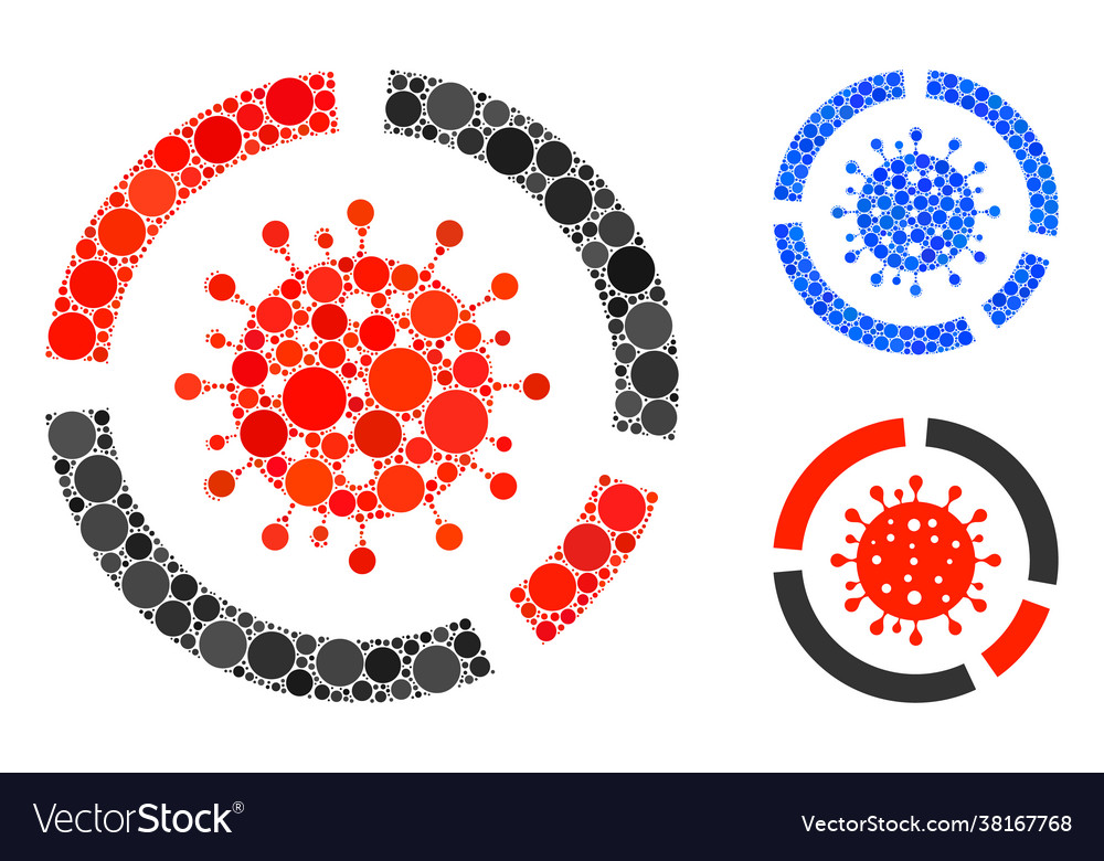 Round dot covid19 diagram icon mosaic