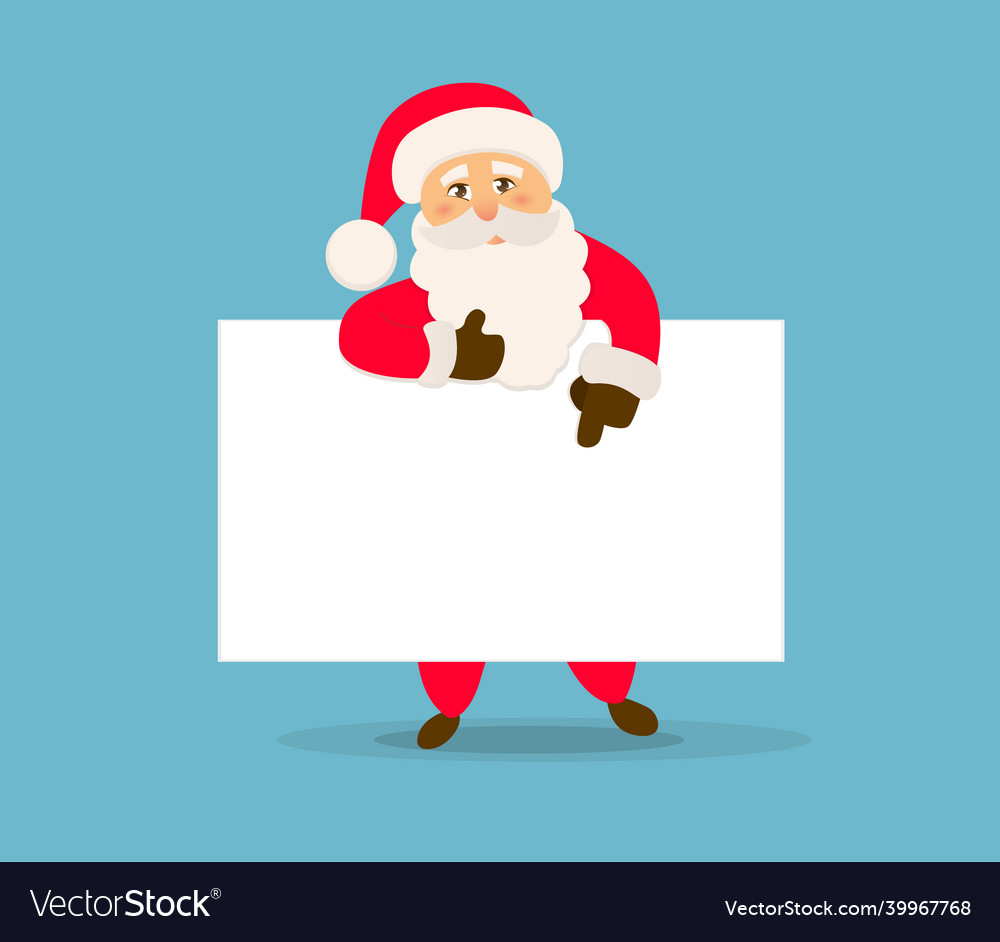 Santa claus with a big banner Royalty Free Vector Image