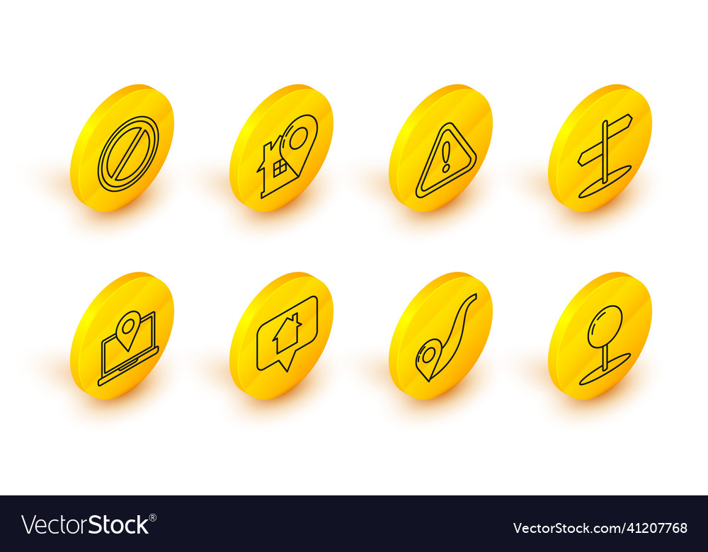 Set line push pin route location map pointer Vector Image Set line push pin route location map pointer