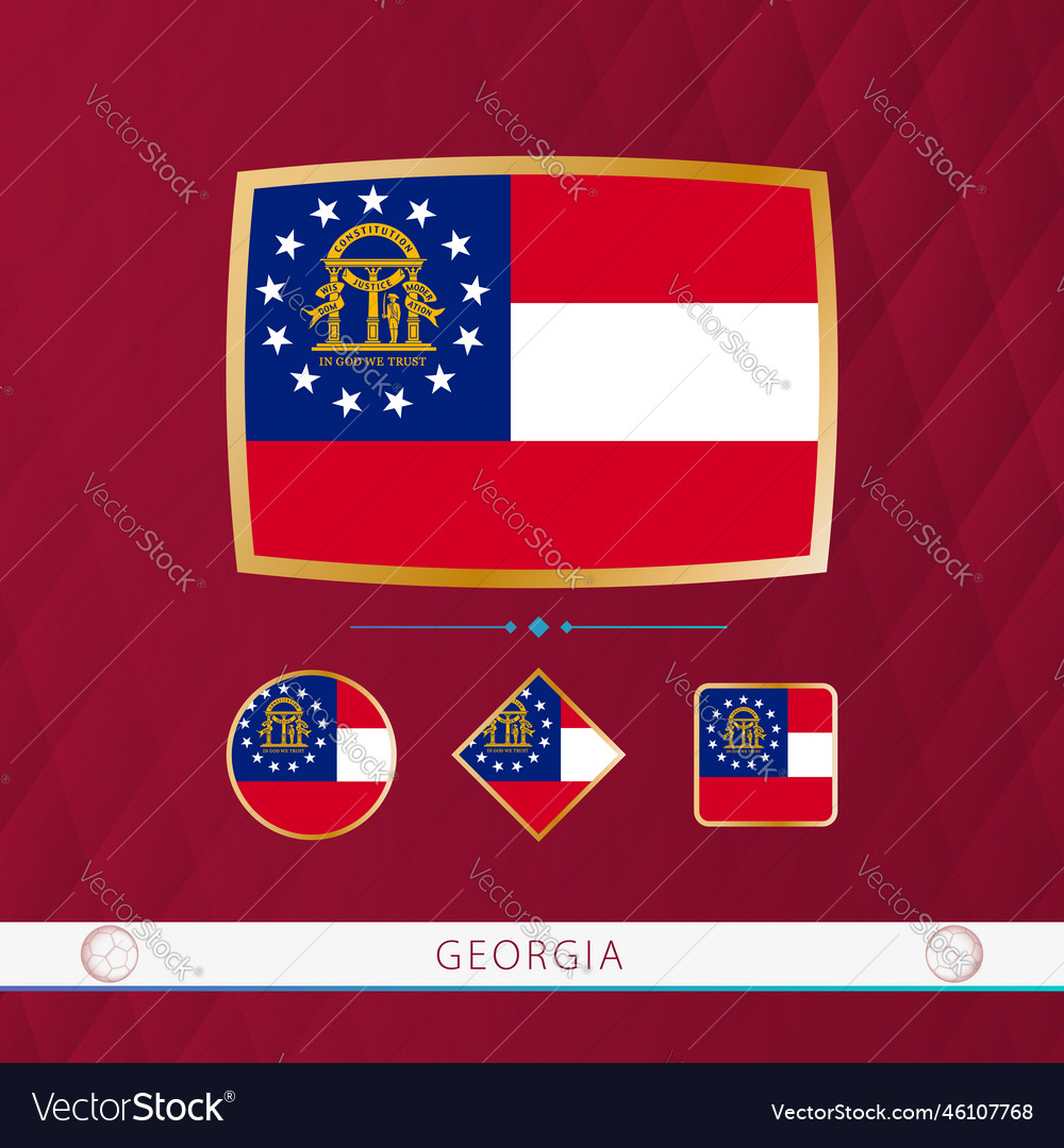 Set of flags with gold frame for use Vector Image