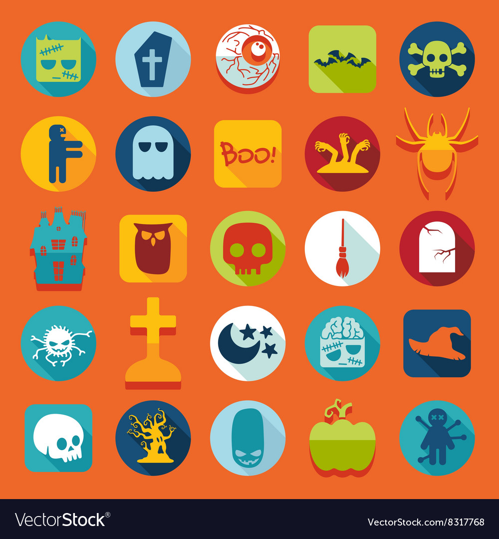 Set of halloween icons Royalty Free Vector Image