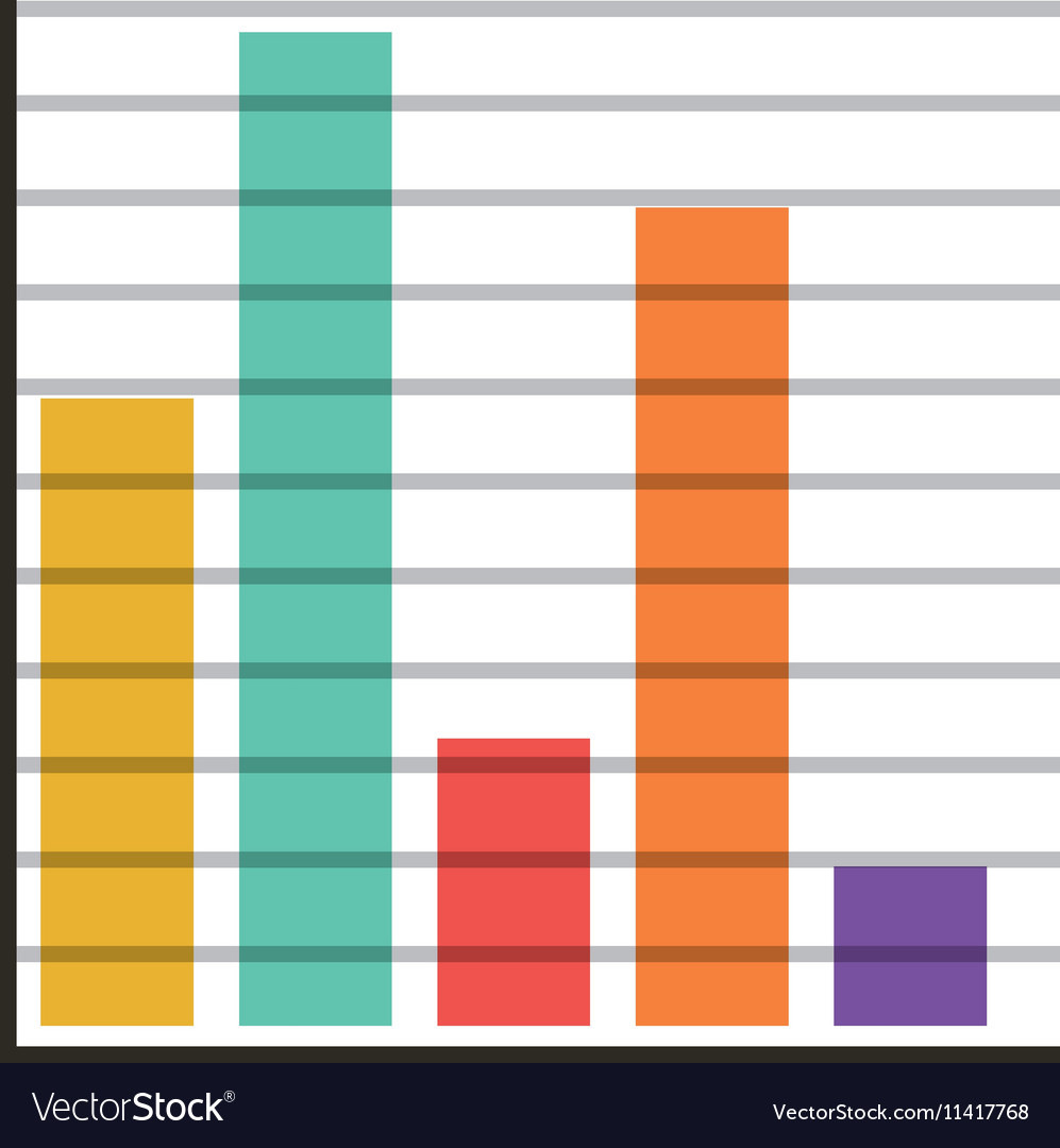 Silhouette with color bar statistics Royalty Free Vector