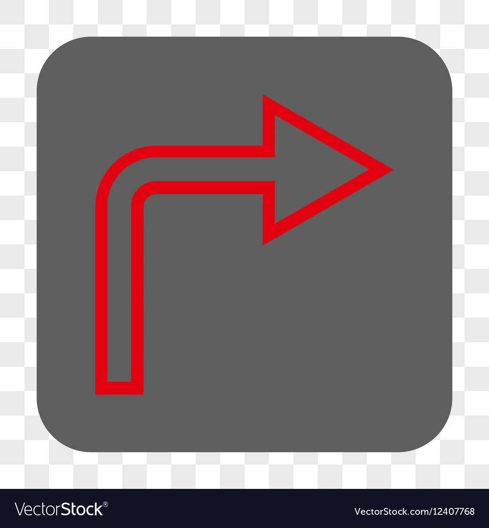 Turn right rounded square button