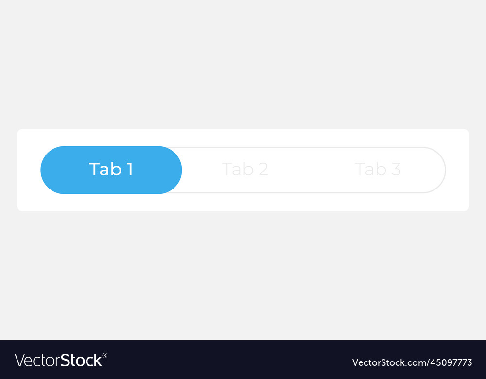 Aktive erste Registerkarte im Menü ui Element Vorlage vector image Aktive erste Registerkarte im Menü ui Element Vorlage