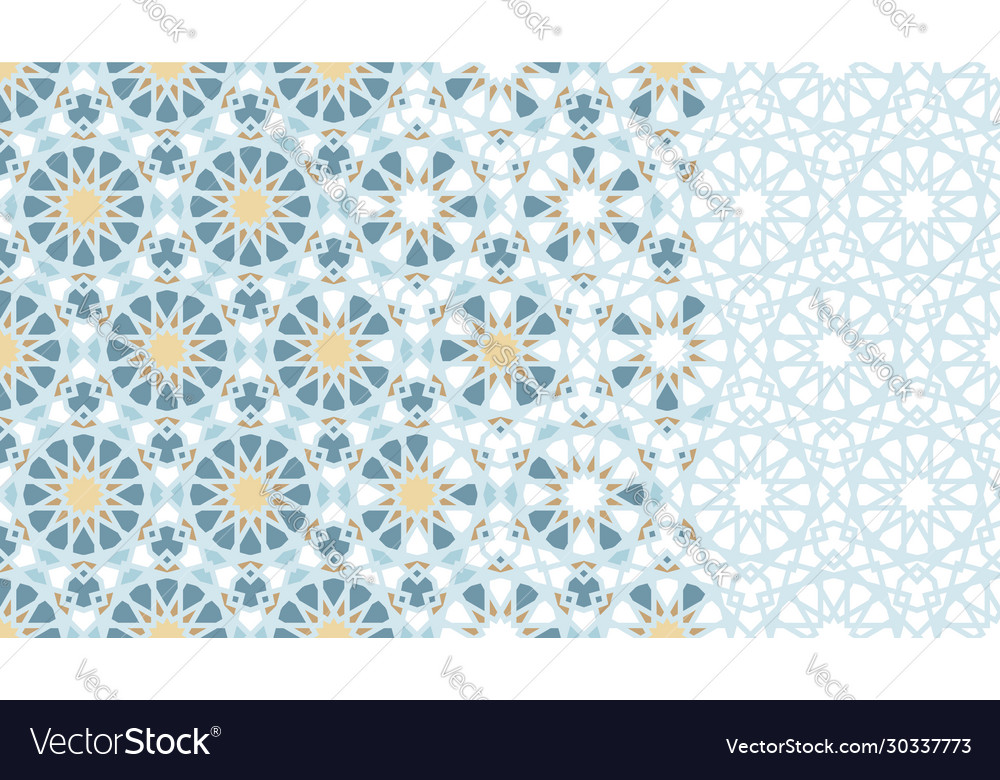 Arabesque tile mosaic repeating border