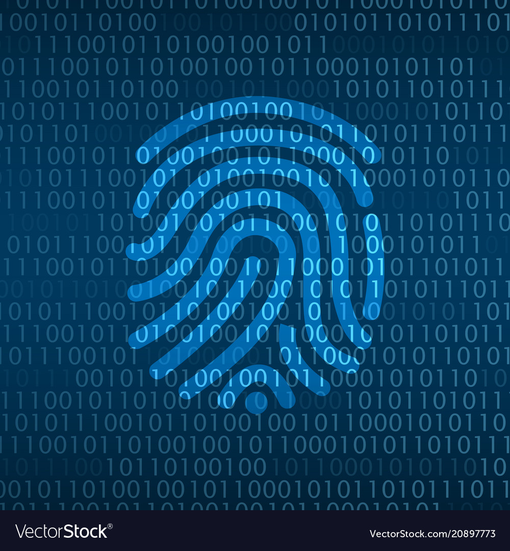 Cyber-Technologie Sicherheitsfinger Print id vector image Cyber-Technologie Sicherheitsfinger Print id