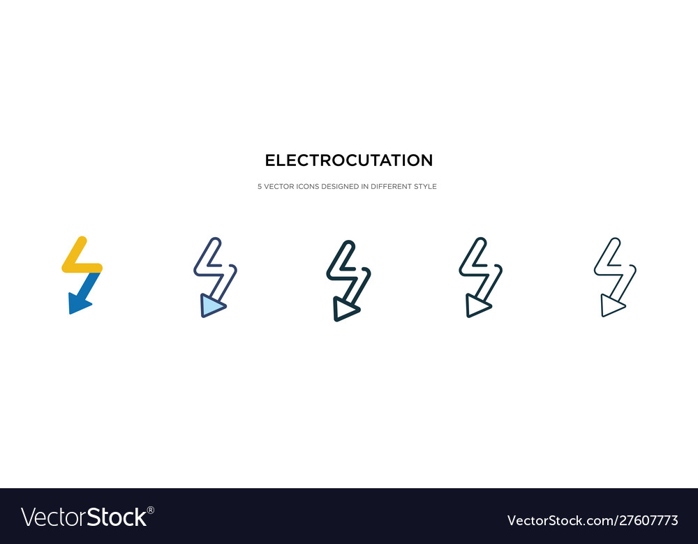 Electrocutation danger icon in different style Vector Image Electrocutation danger icon in different style