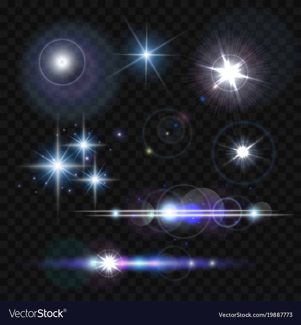 Glowing lights stars and sparkles Royalty Free Vector Image