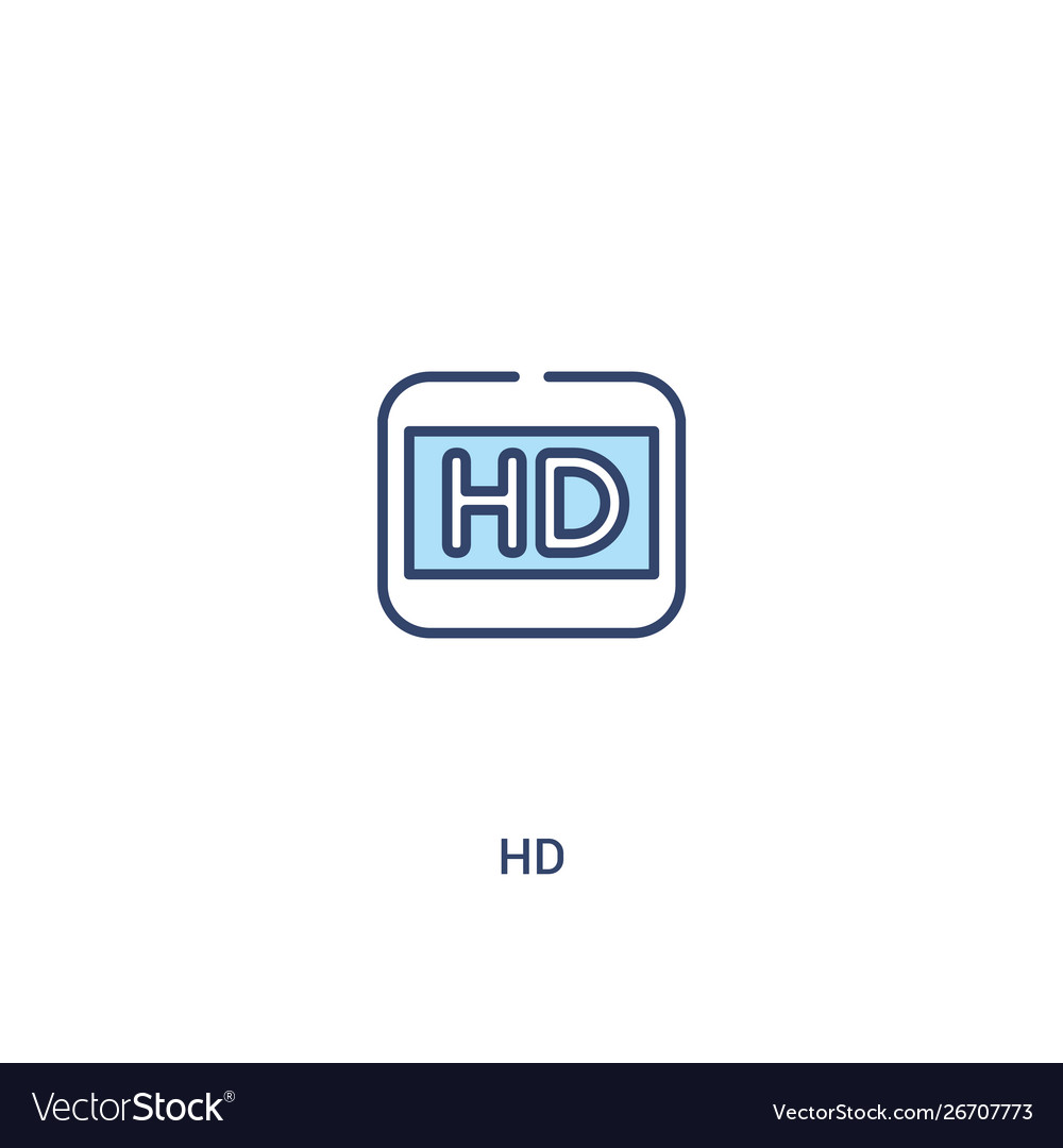 Hd concept 2 colored icon simple line element vector image Hd concept 2 colored icon simple line element