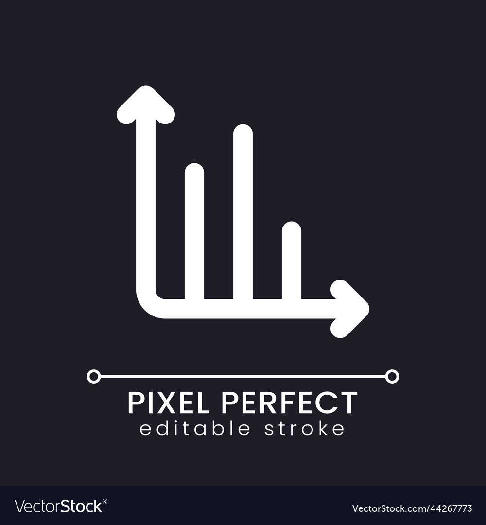 Infochart pixel perfect white linear ui icon vector image Infochart pixel perfect white linear ui icon