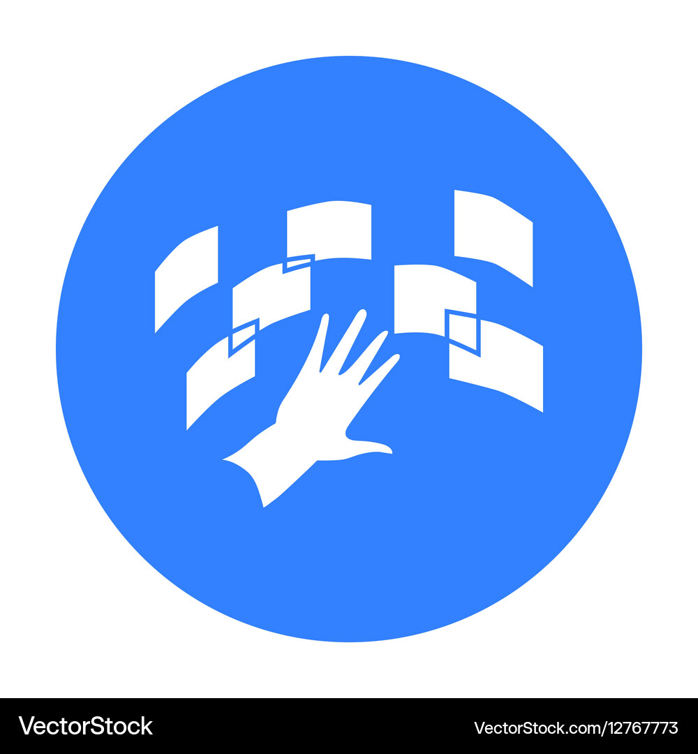 Interface of the virtual reality icon in black Vector Image