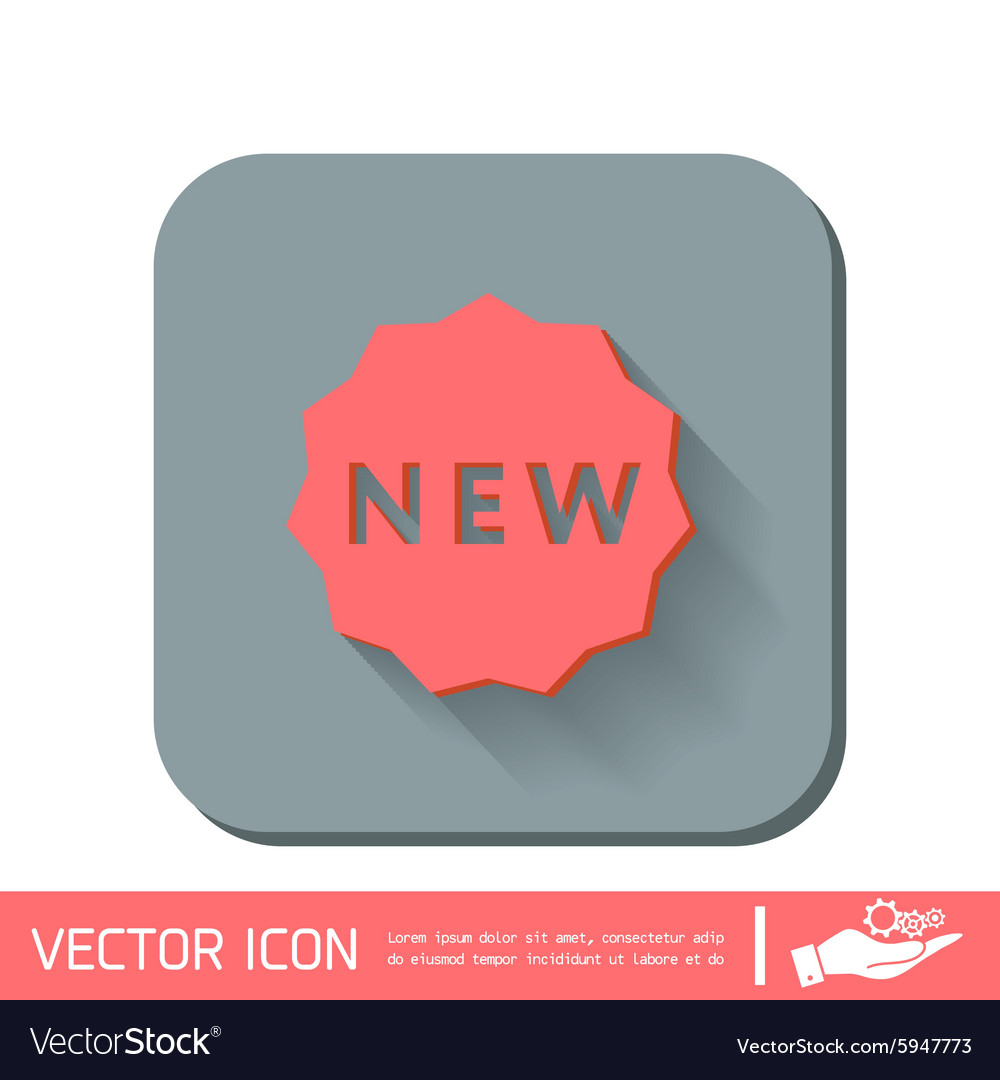 Label new symbol of the icon novelty