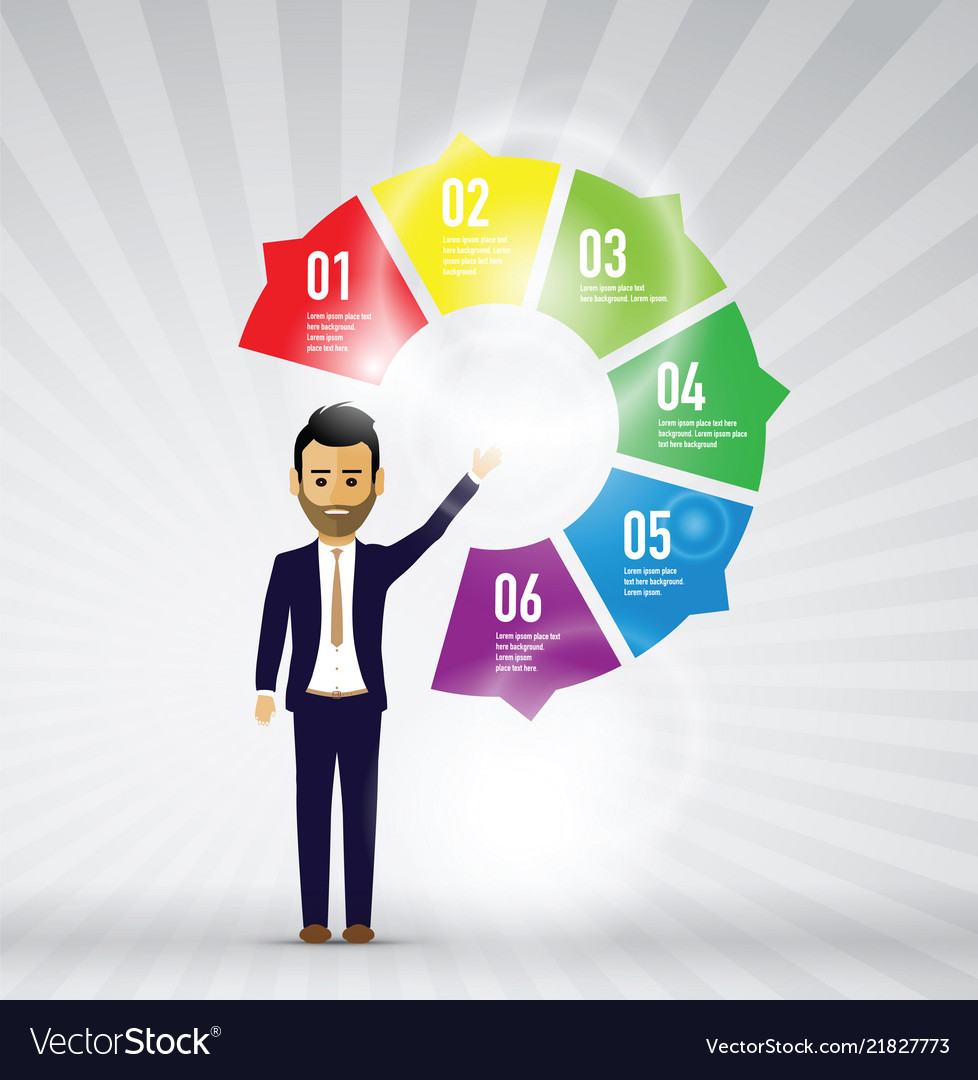 Man with colourful choices vector image Man with colourful choices