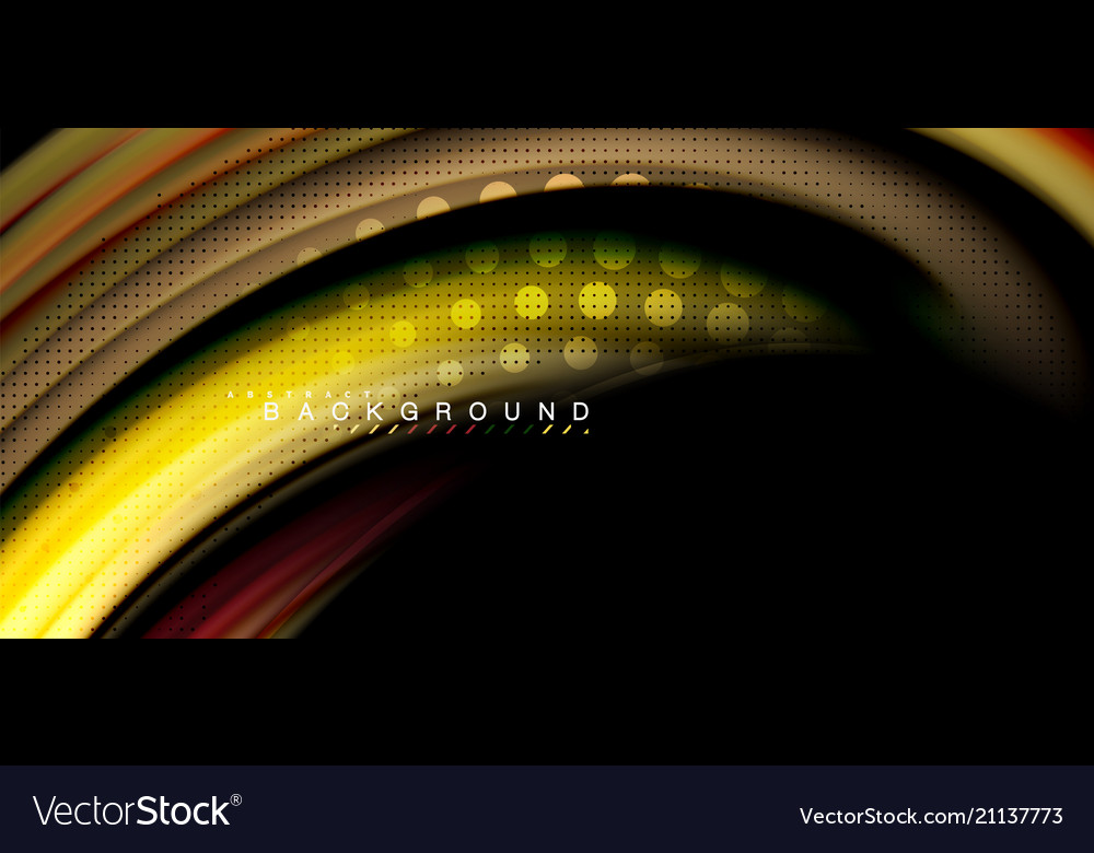 Multicolored wave lines on black background design