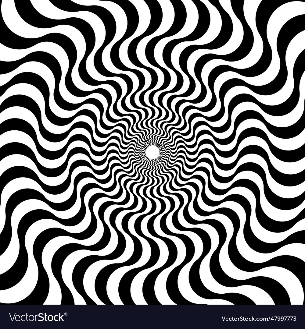 Optical illusion background black and white Vector Image