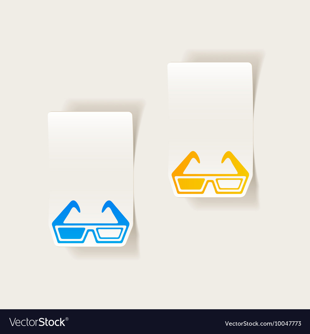 Realistic design element 3d glasses