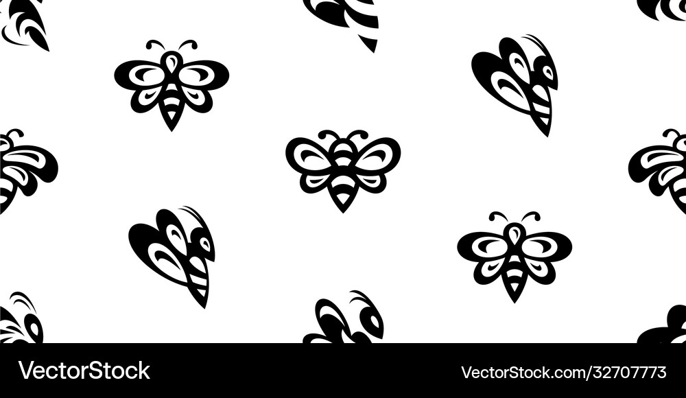 Seamless pattern with bee Royalty Free Vector Image