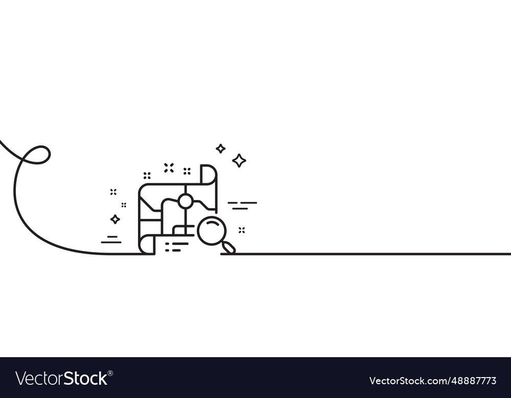 Search map line icon find location address sign vector image Search map line icon find location address sign