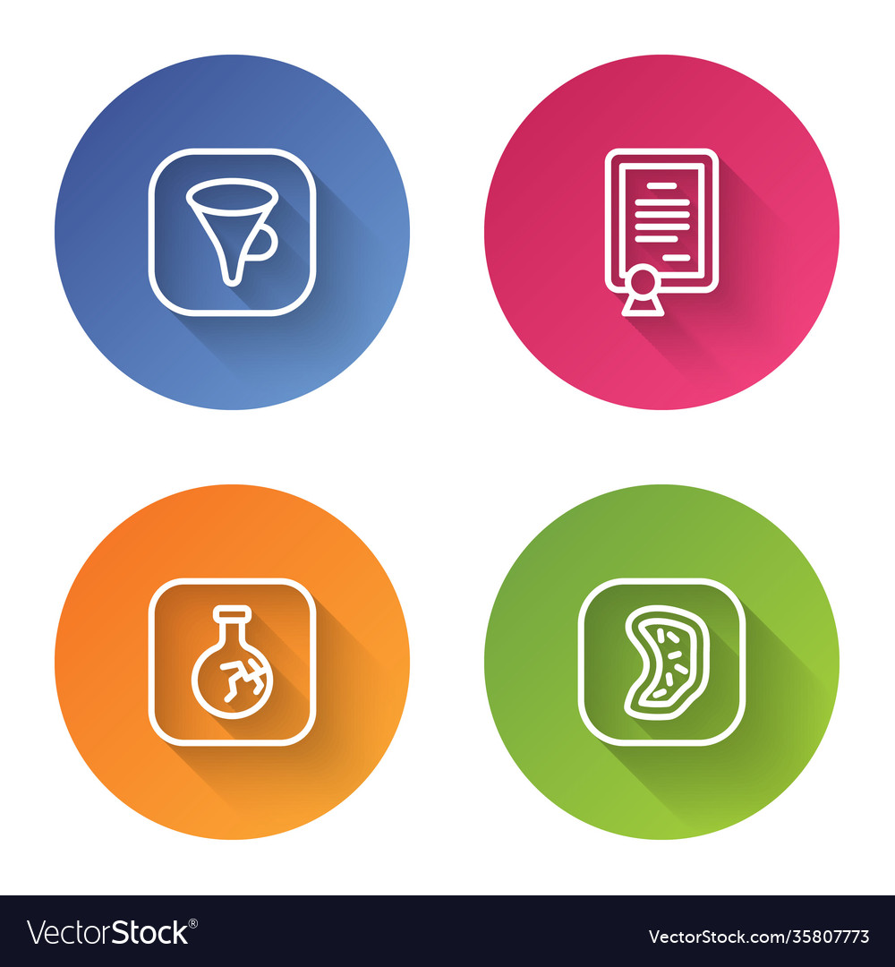 Set line funnel or filter certificate template Vector Image Set line funnel or filter certificate template