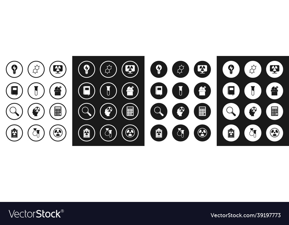 Set radioactive in location test tube and flask vector image Set radioactive in location test tube and flask