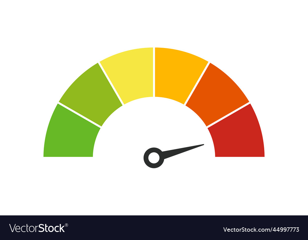 Speedometer meter with arrow for dashboard vector image Speedometer meter with arrow for dashboard