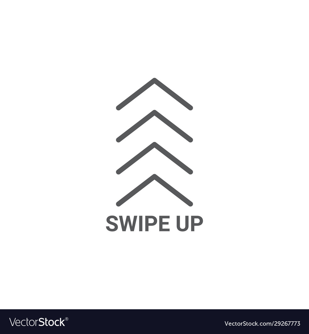 Swipe up arrows button isolated on white vector image Swipe up arrows button isolated on white