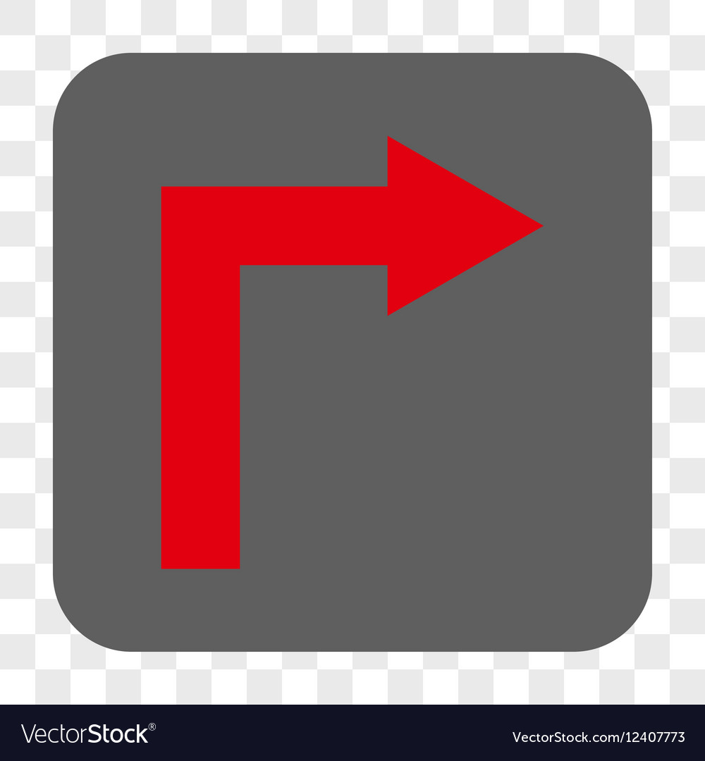 Turn right rounded square button