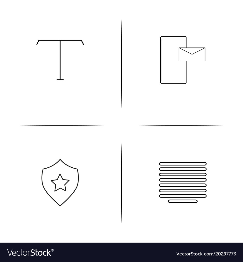 Web and text simple linear icon setsimple outline