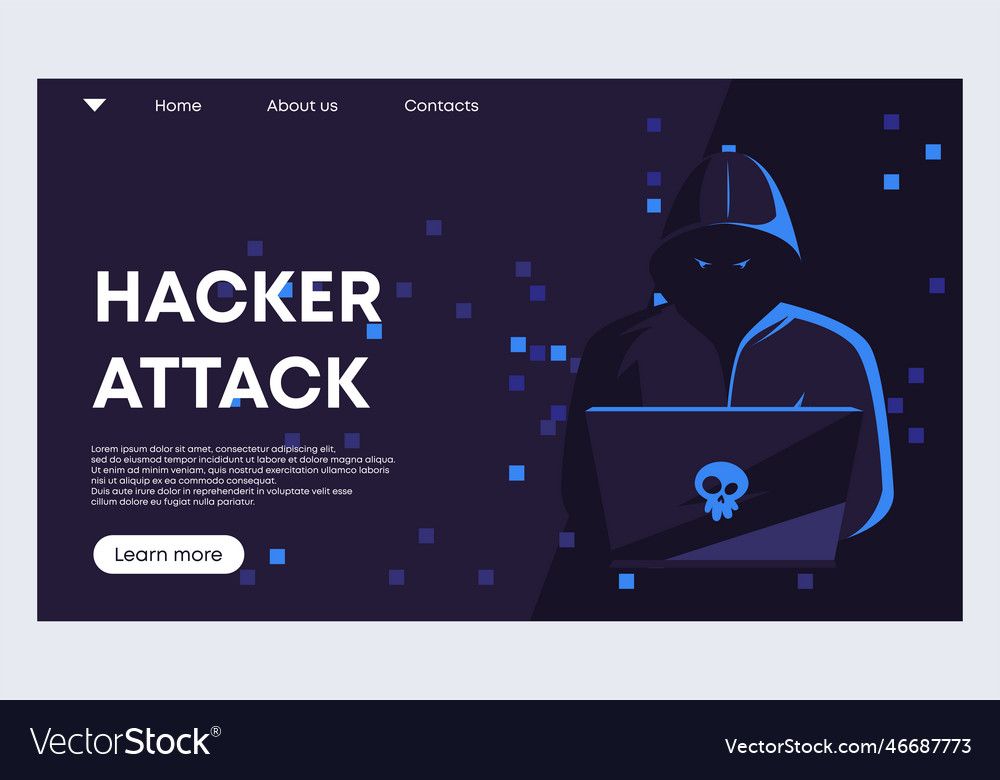 Web banner template for a hacker attack vector image Web banner template for a hacker attack