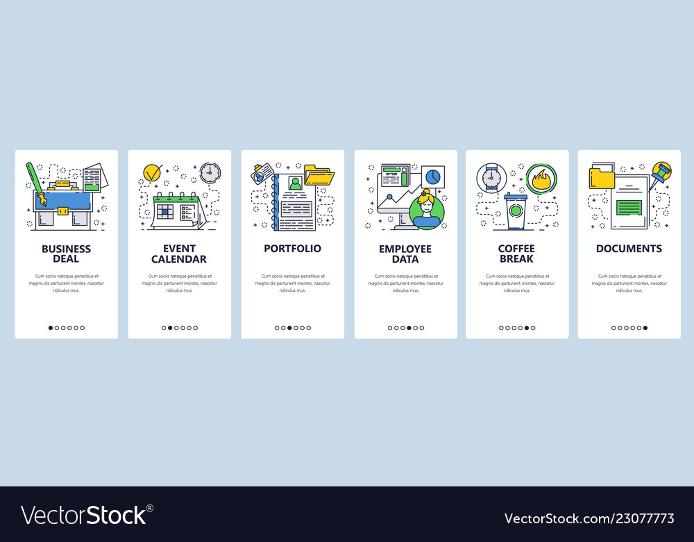 Web Site Onboarding Screens Bussiness And Office Vector Image