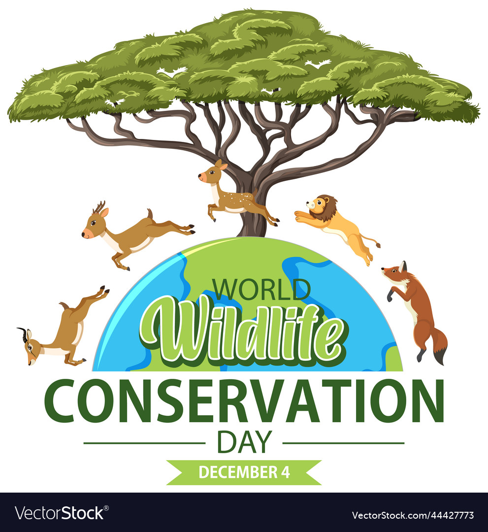 World wildlife conservation day banner design Vector Image