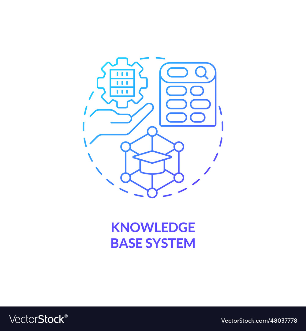 2d gradient knowledge base system icon concept vector image 2d gradient knowledge base system icon concept