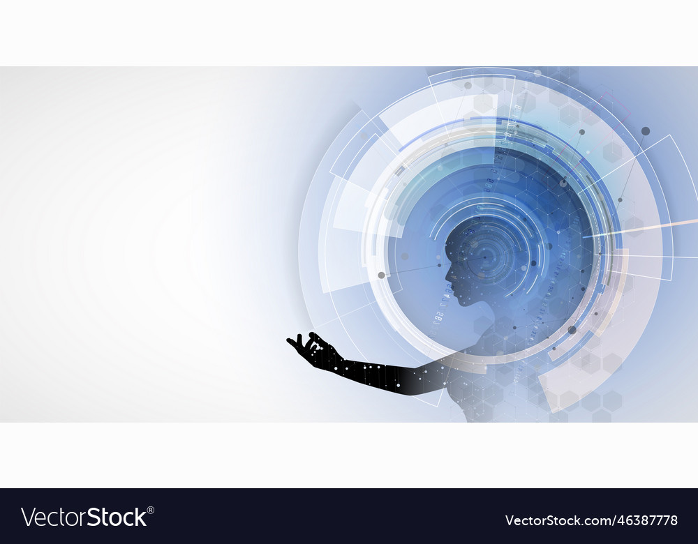 Artificial intelligence technology web background vector image Artificial intelligence technology web background