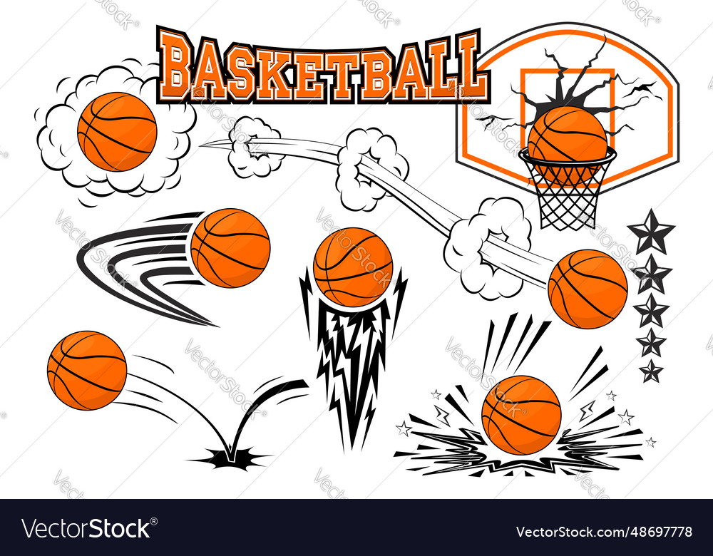 Basketball Flight Icons Set