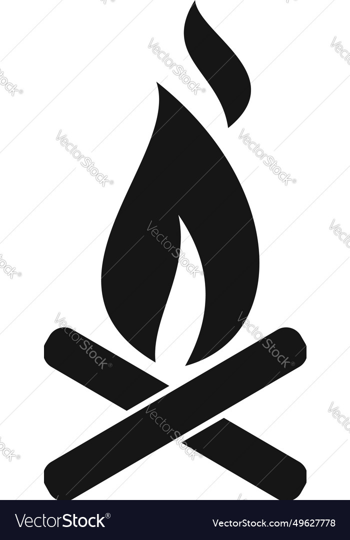 Campsite bonfire icon simple nature Royalty Free Vector