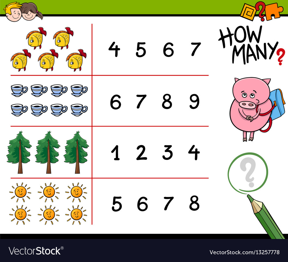 Counting activity for kids royalty free vector image