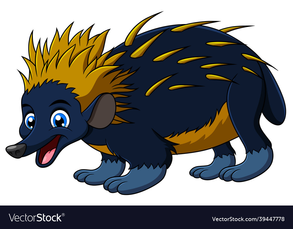 Cute tenrec animal cartoon Royalty Free Vector Image