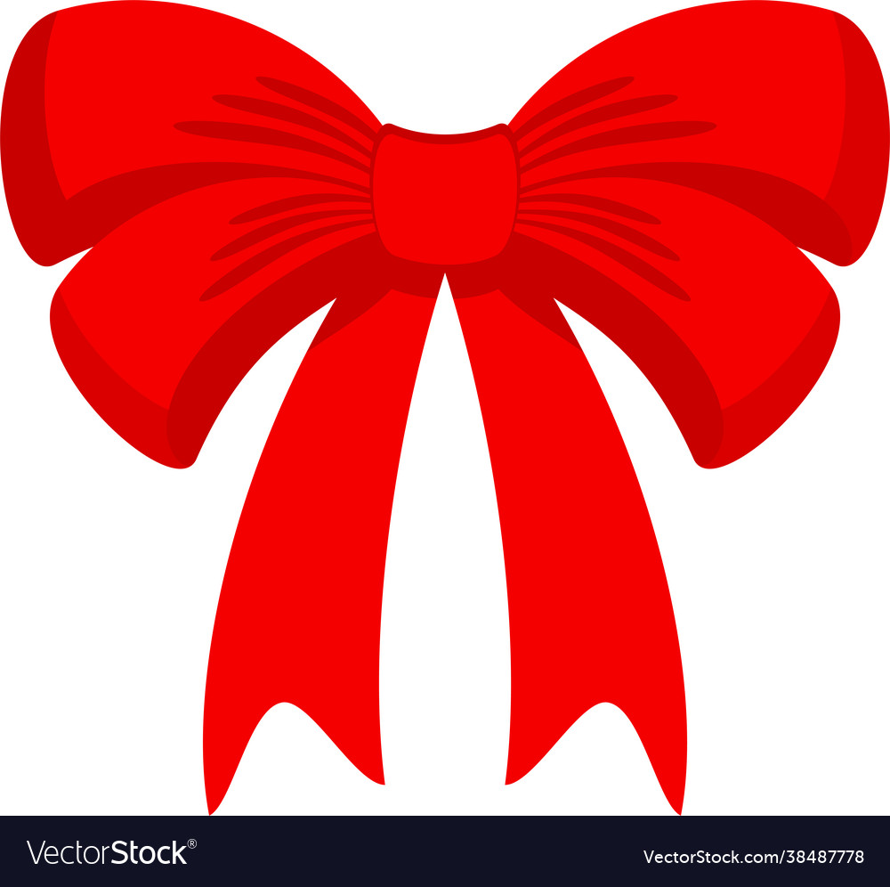 Decorative festive red bow icon for greeting