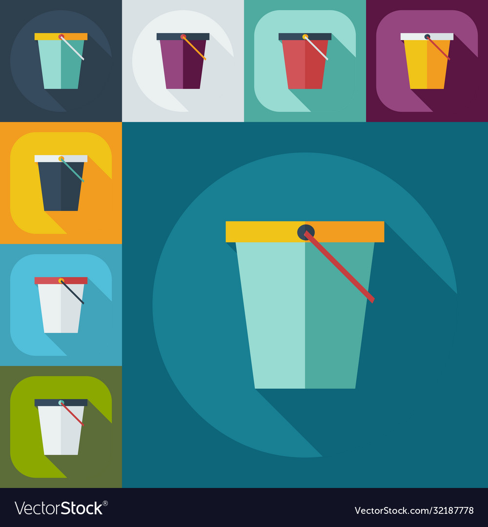 Flat modern design with shadow icons bucket Vector Image