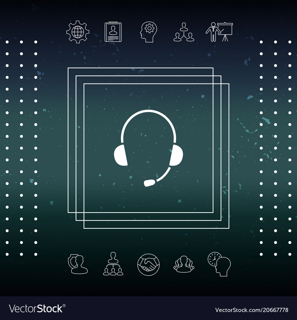 Headphones With Microphone Icon Royalty Free Vector Image 5242