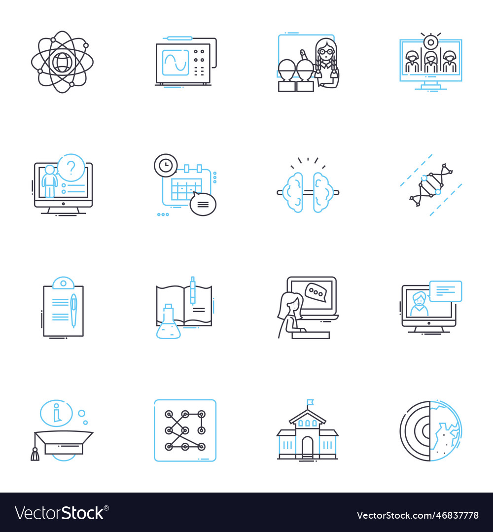 Mobile work linear icons set flexibility remote
