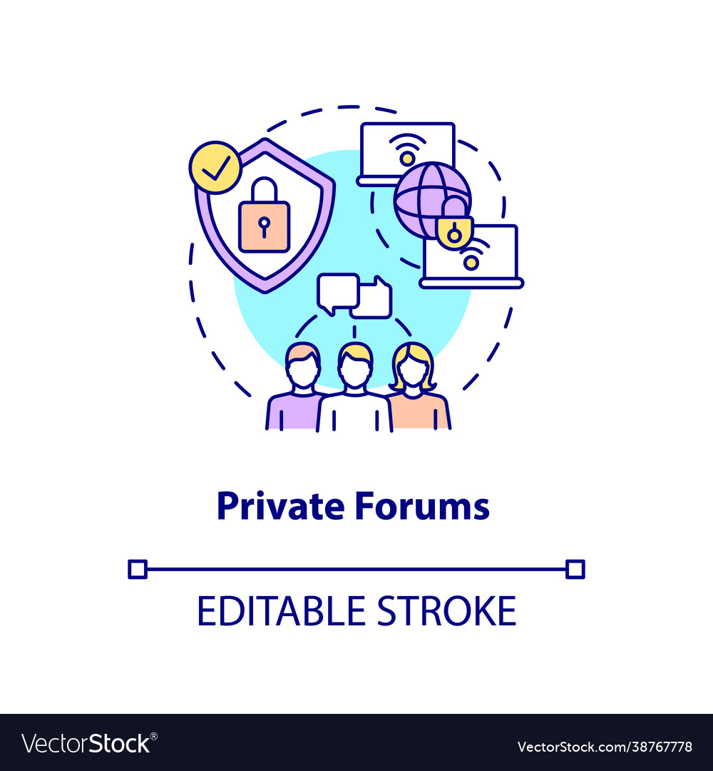 Private forum concept icon Royalty Free Vector Image