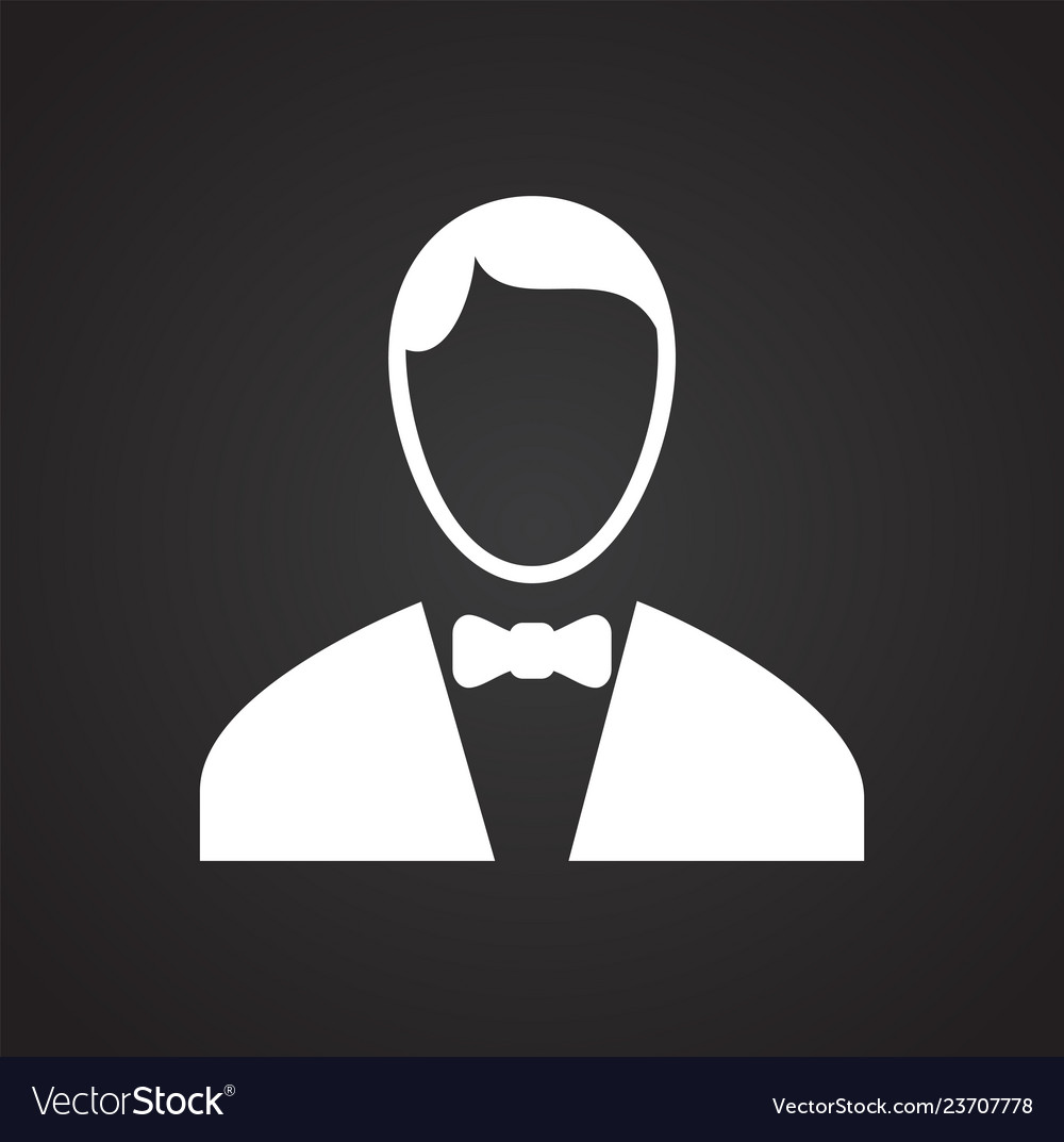 Profile icon on black background for graphic Vector Image