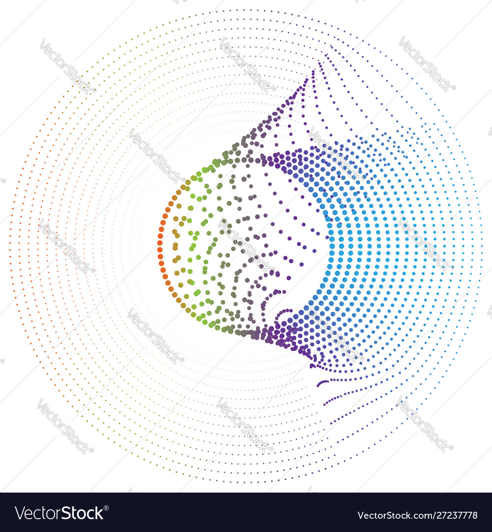 Radial element with random dots circles rings Vector Image Radial element with random dots circles rings