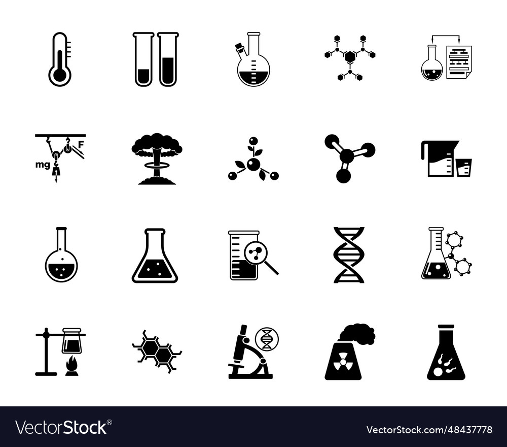 Science icon set Royalty Free Vector Image - VectorStock