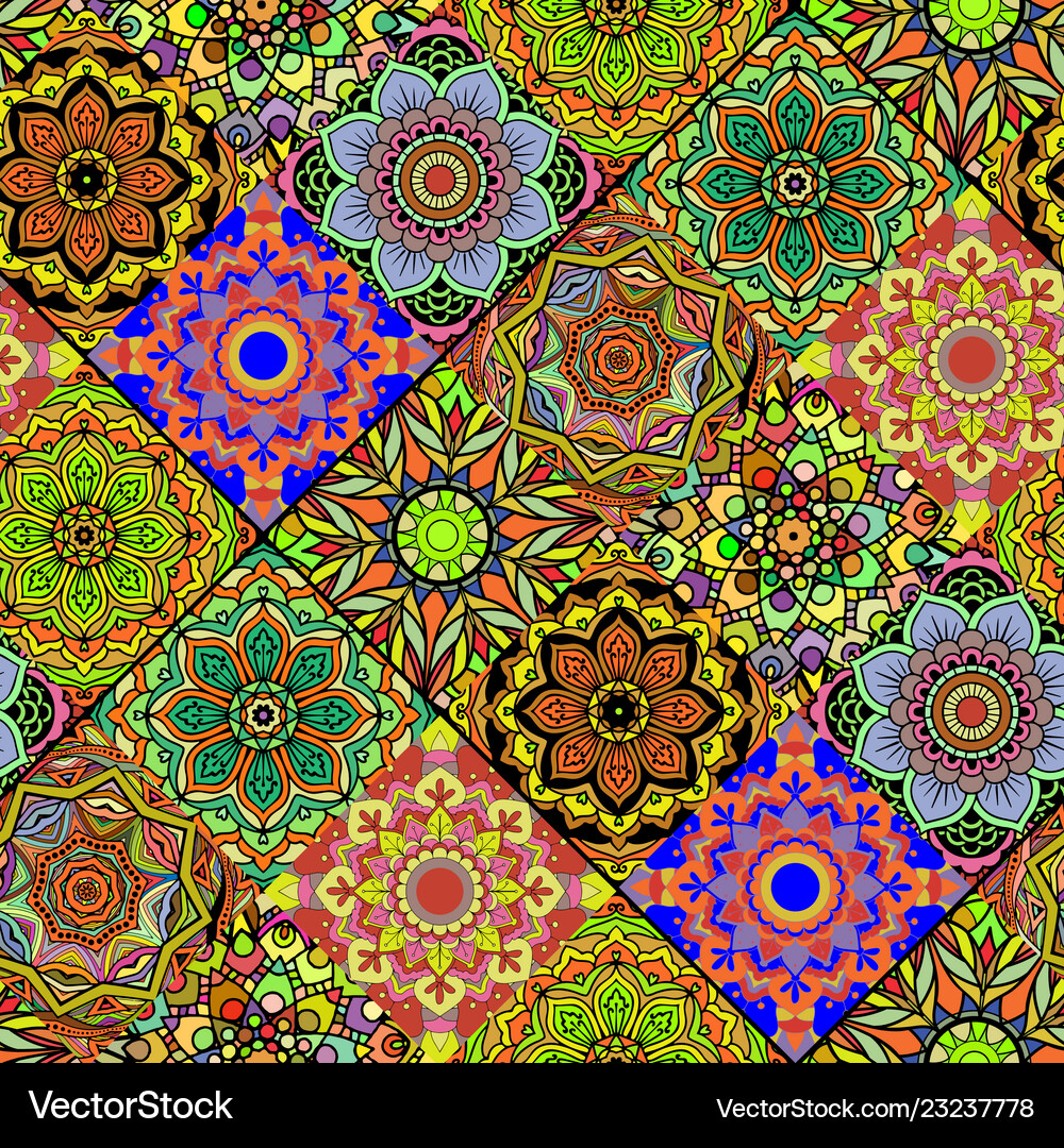 Seamless repeating mandala background Royalty Free Vector