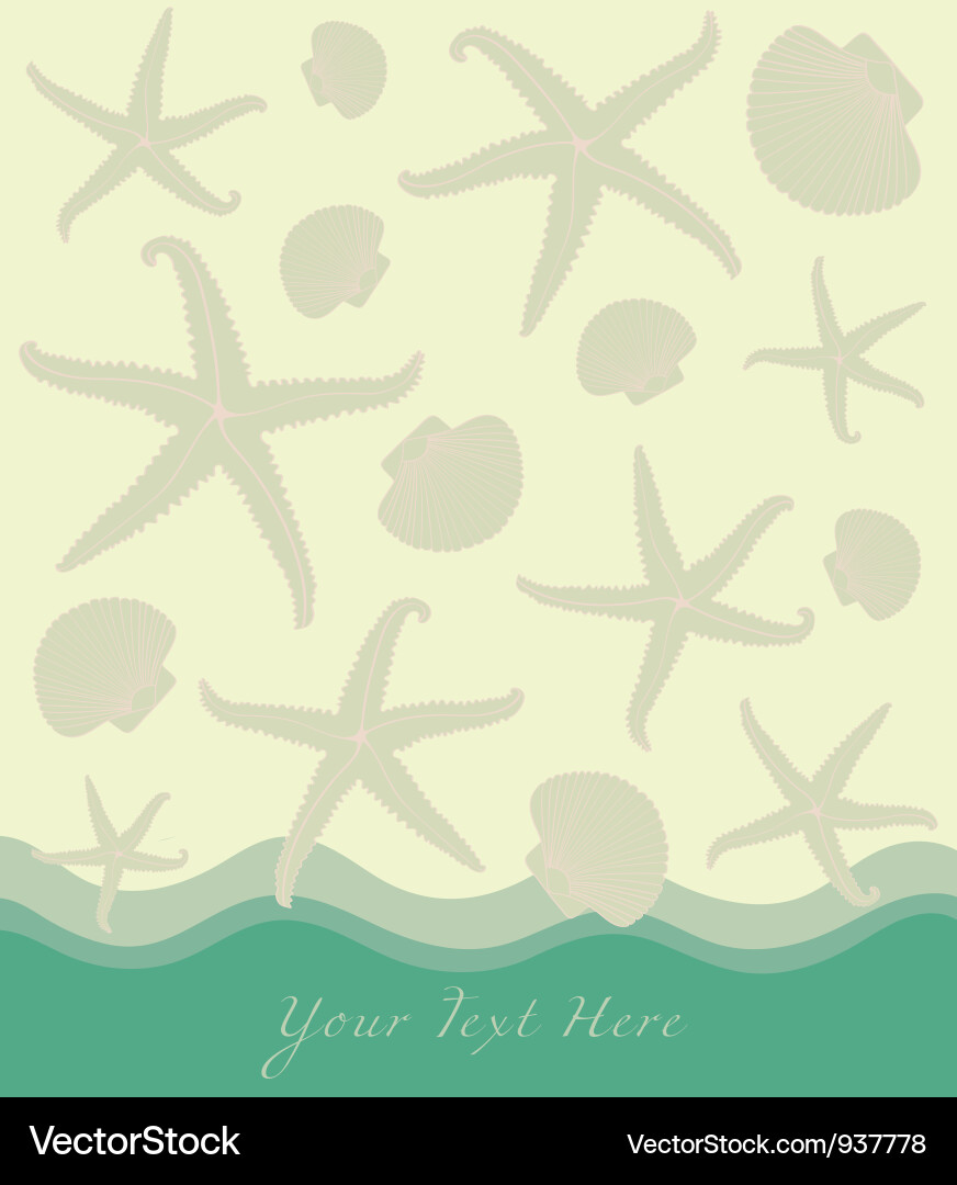 Seashells pattern background Royalty Free Vector Image