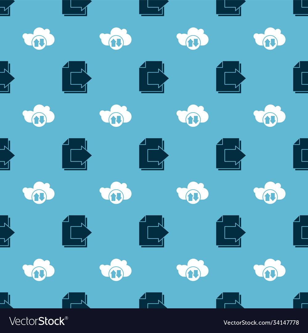 Set next page arrow and cloud download upload vector image Set next page arrow and cloud download upload